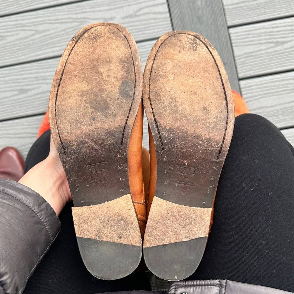 Vintage Frye Melissa Riding Boots Brown Leather Knee-High 76422 - Picture 15 of 16